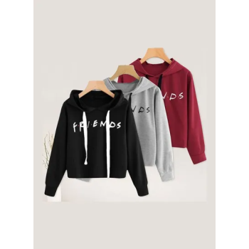 Friends Printed Long Sleeve Pullover Grey