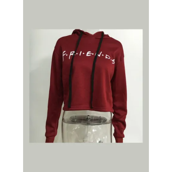 Friends Printed Long Sleeve Pullover Grey