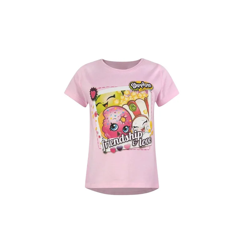 Friendship And Love Shopkins Printed Round Neck T-Shirt