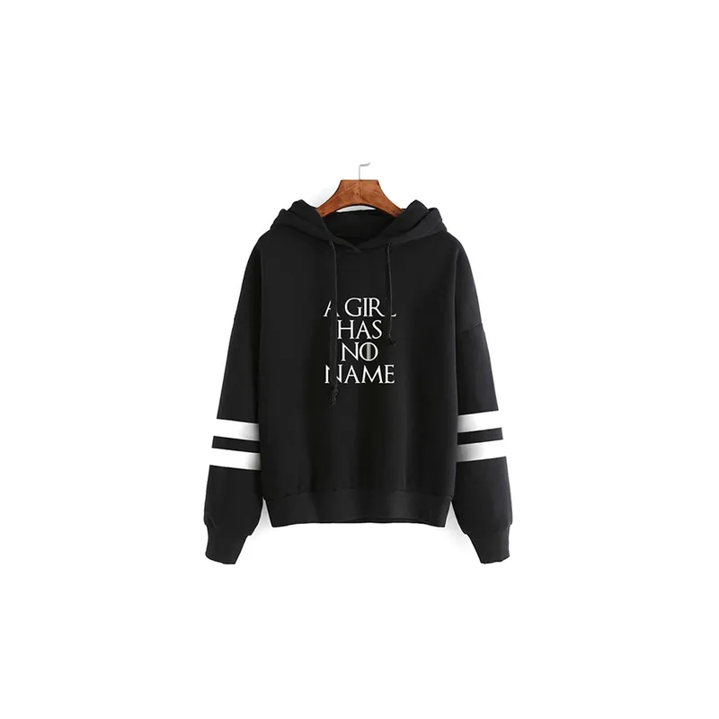 Game Of Thrones Print Hooded Neck Long Sleeves Hoodie Black N29227993V