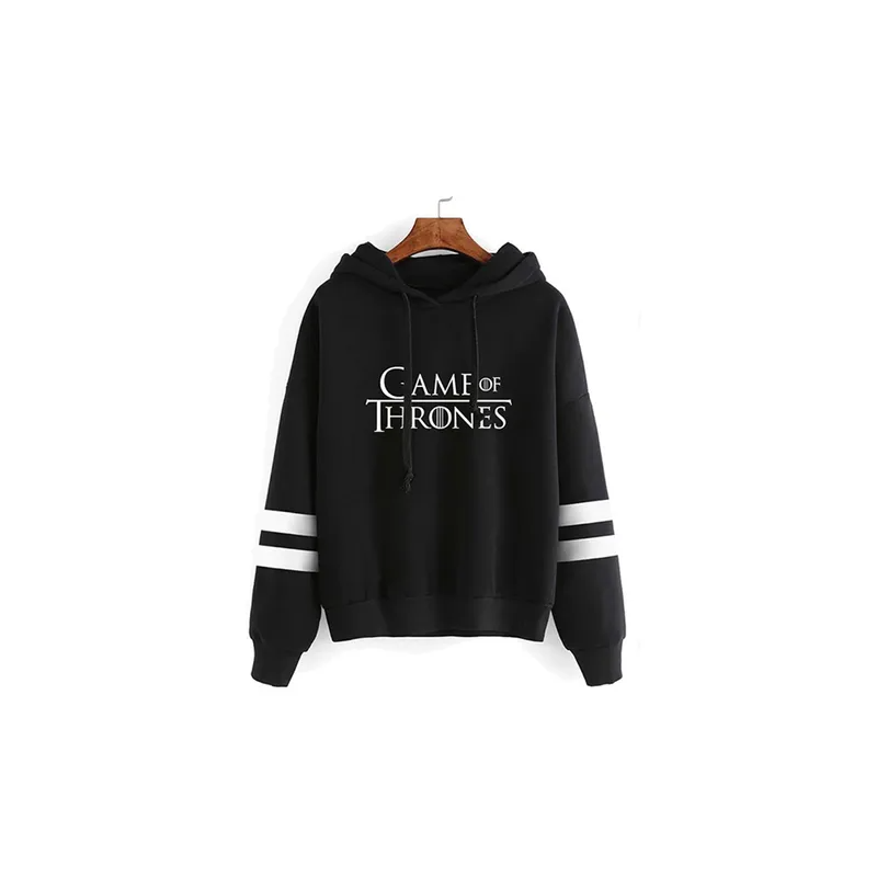 Game Of Thrones Print Hooded Neck Long Sleeves Hoodie Black N29228011V