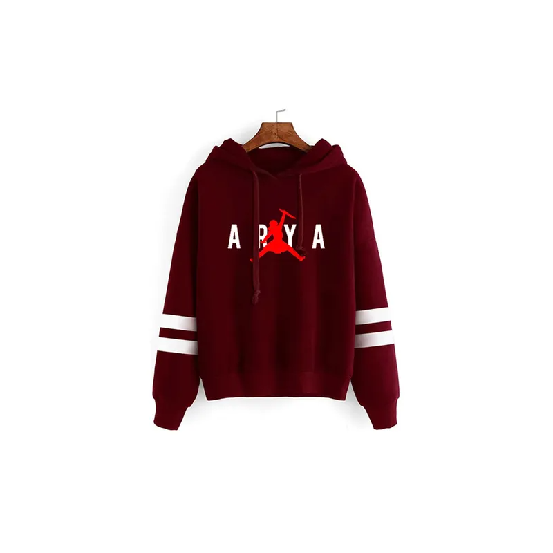 Game Of Thrones Print Hooded Neck Long Sleeves Hoodie Claret Red N29228047V