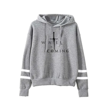 Game Of Thrones Print Hooded Neck Long Sleeves Hoodie Grey N29227963V