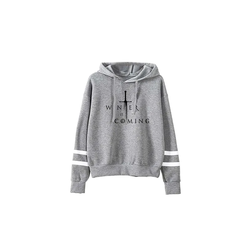 Game Of Thrones Print Hooded Neck Long Sleeves Hoodie Grey N29227963V