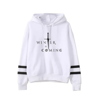 Game Of Thrones Print Hooded Neck Long Sleeves Hoodie White N29227956V