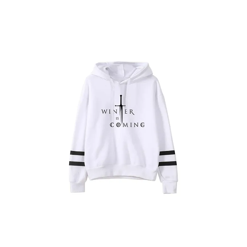 Game Of Thrones Print Hooded Neck Long Sleeves Hoodie White N29227956V