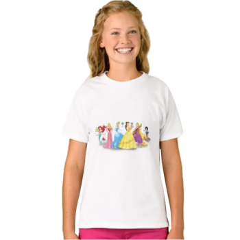 Girls Disney Princesses Graphic T-Shirt White