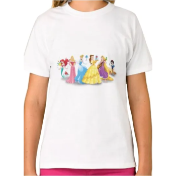 Girls Disney Princesses Graphic T-Shirt White