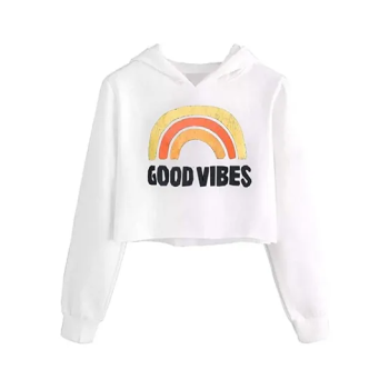 Girls Unicorn Good Vibes Crop Tops Adult And Kids Cute Hoodies Long Sleeves Sweatshirts Z93677A7Be6165F1E66Ecz