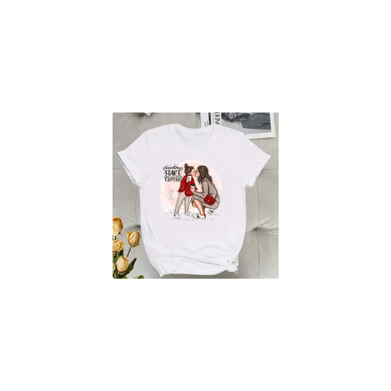 Good Day Start With Coffee Printed T-Shirt