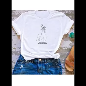 Graphic Woman Round Neck...