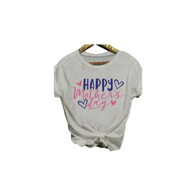 Happy Mothers Day Printed Short Sleeve T-Shirt Grey