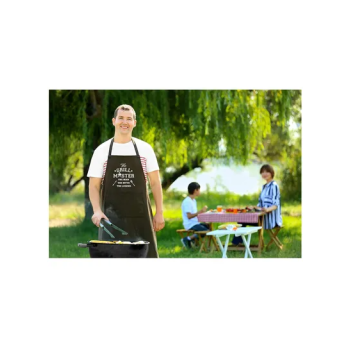 He Grill Master The Man The Myth The Legend Printed Bbq Cooking Kitchen Black Apron With Pockets