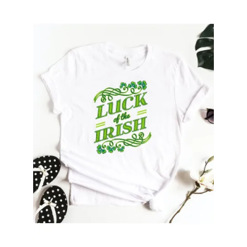 Happy Saint Patrick Day Special Luck Of Irish Printed Unisex Short Sleeve T-Shirt White