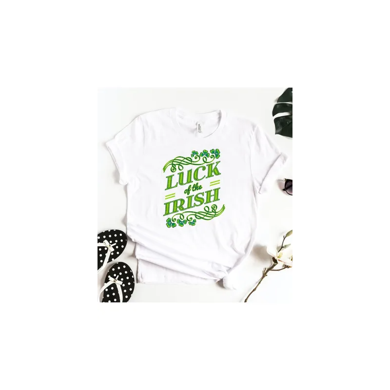 Happy Saint Patrick Day Special Luck Of Irish Printed Unisex Short Sleeve T-Shirt White