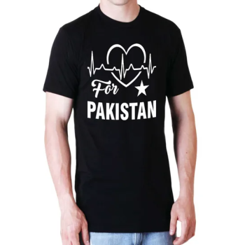 Fmstyles Heart Beats For Pakistan Short Sleeve T-Shirt Black