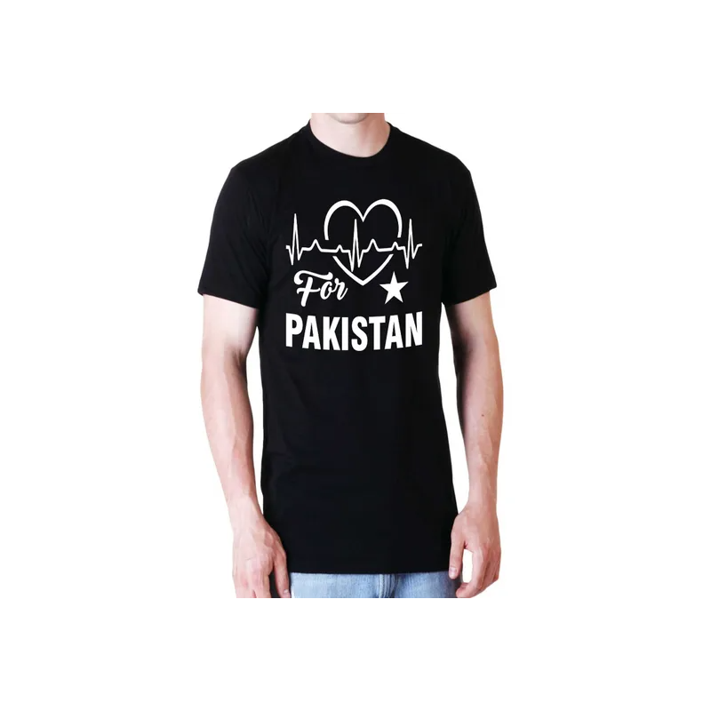 Fmstyles Heart Beats For Pakistan Short Sleeve T-Shirt Black