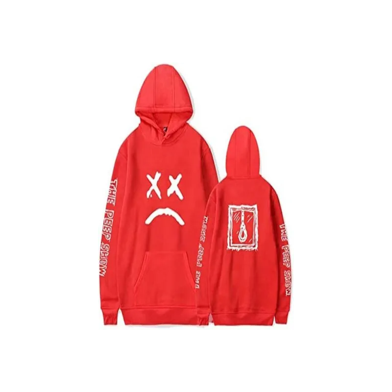 Hip Hop Lil Peep Red Hoodies Unisex Fleece Sweatshirt Spring Autumn Winter Streetwear
