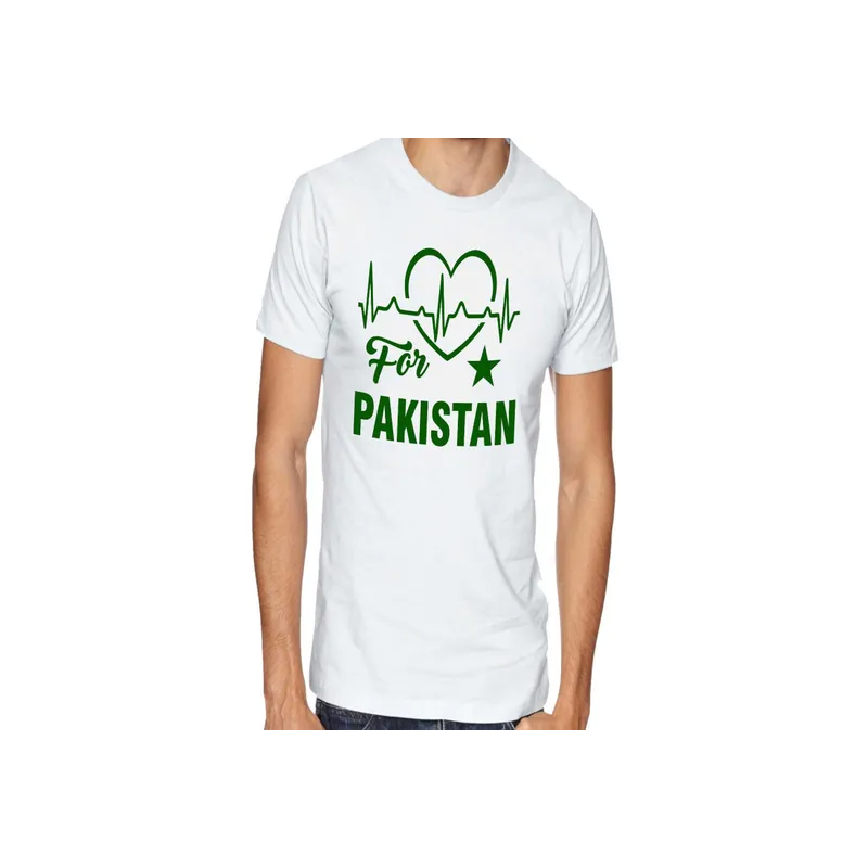 Fmstyles Heart Beats For Pakistan Short Sleeve T-Shirt White