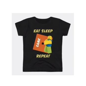 Eat Sleep Game Repeat Printed Kids Unisex Short Sleeve Round Neck Gamer Tshirt