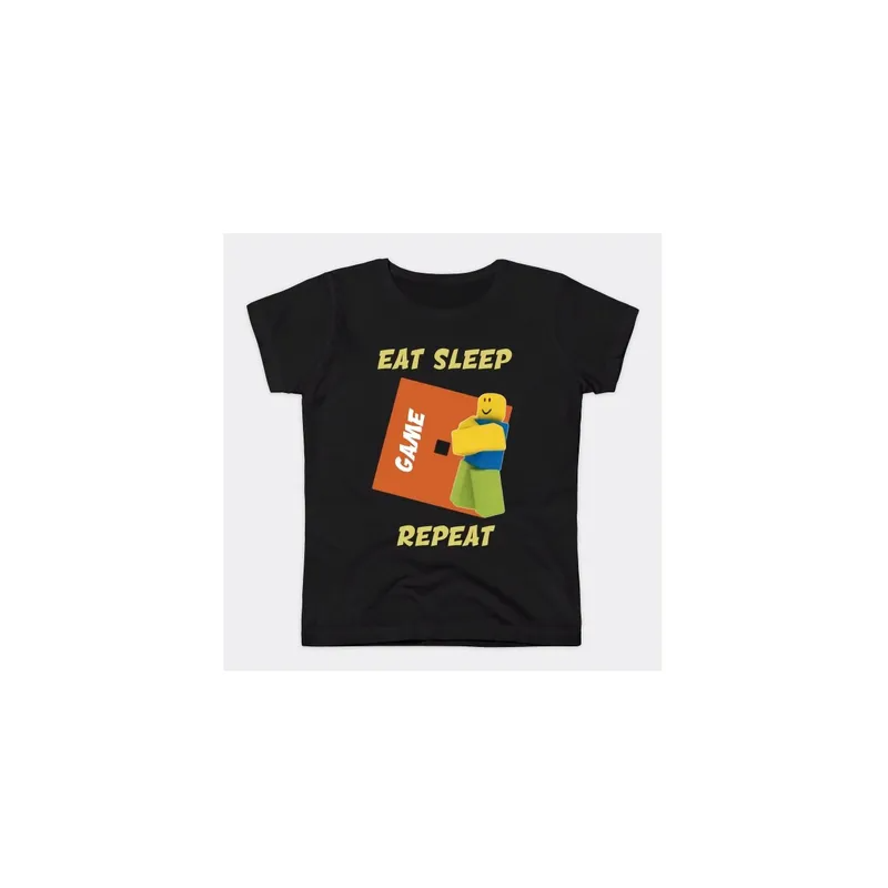 Eat Sleep Game Repeat Printed Kids Unisex Short Sleeve Round Neck Gamer Tshirt