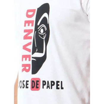 IZOR Denver La Casa De Papel Printed Tshirt WhiteBlackRed