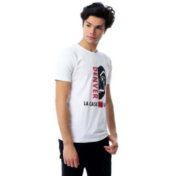 IZOR Denver La Casa De Papel Printed Tshirt WhiteBlackRed