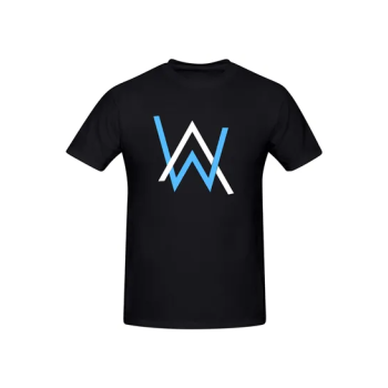 Dj Alan Walker Faded Printed Cotton Short Sleeve Tshirt Black