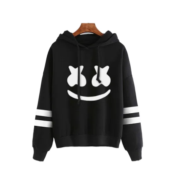 Dj Marshmello Pattern Print Sweatshirt Black N29057397V