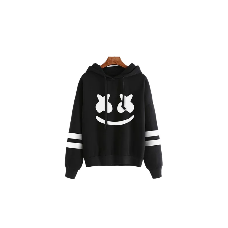 Dj Marshmello Pattern Print Sweatshirt Black N29057397V
