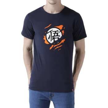 Dragon Ball Z Anime Cartoon Saiyan Inside Navy Blue T Shirt