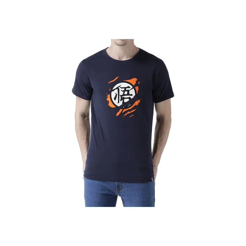 Dragon Ball Z Anime Cartoon Saiyan Inside Navy Blue T Shirt