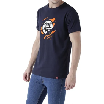Dragon Ball Z Anime Cartoon Saiyan Inside Navy Blue T Shirt