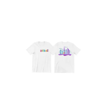 Dubai Front and Back Printed Design Tshirt White