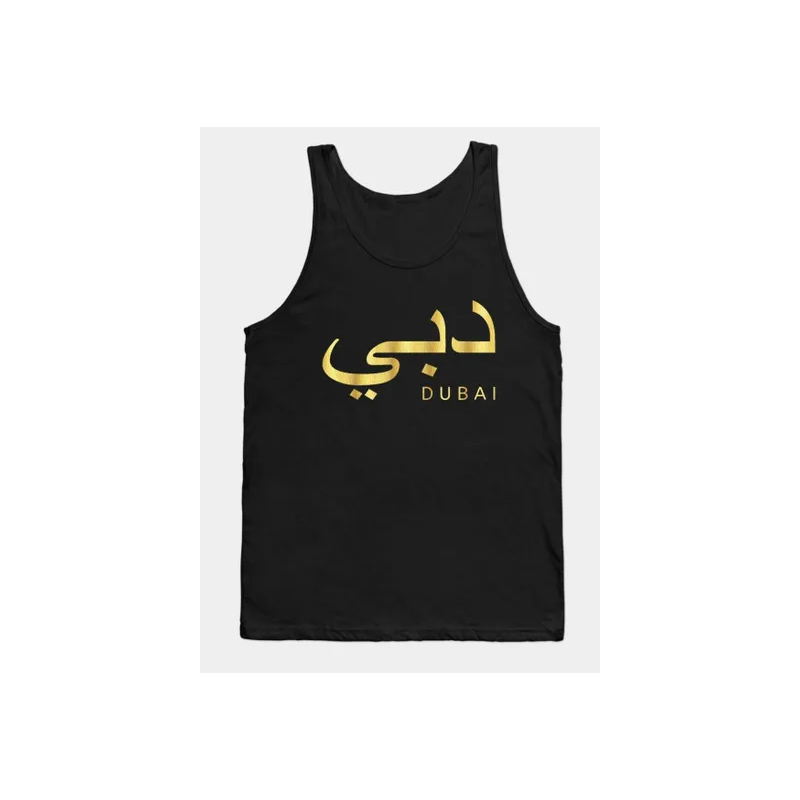 Dubai Gold Tshirt Sunset Beach Fitness Gym United Emirates Sando Tank Top