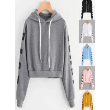 East Cost Printed Crop Top Hoodie