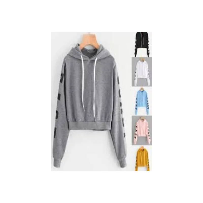 East Cost Printed Crop Top Hoodie