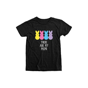 Easter My Peeps Graphic Easter Special Kids Black Tshirt