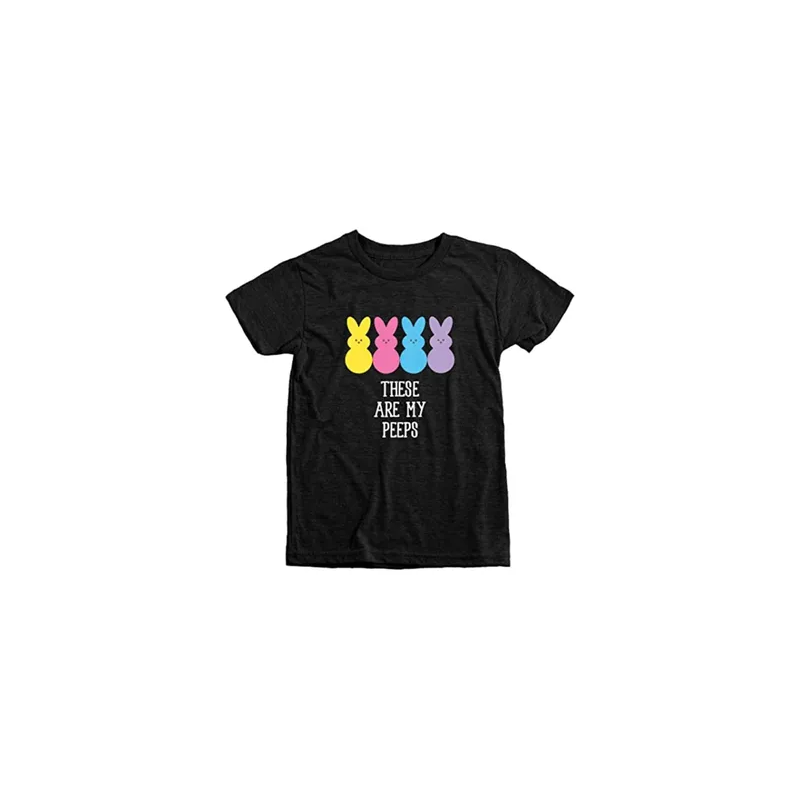 Easter My Peeps Graphic Easter Special Kids Black Tshirt