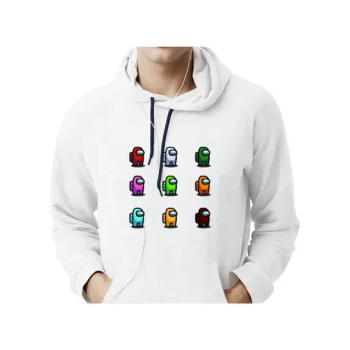 Among Us Game Graphic Detail Hoodie White