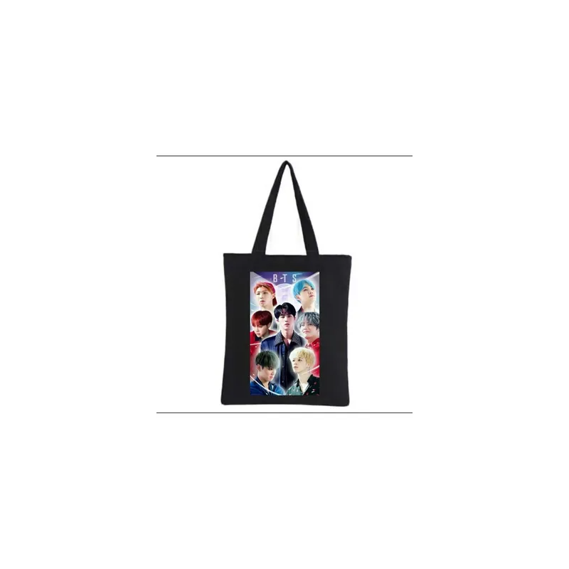 New choices of BTS Group Canvas Tote Bag Casual Printed Tote Bag