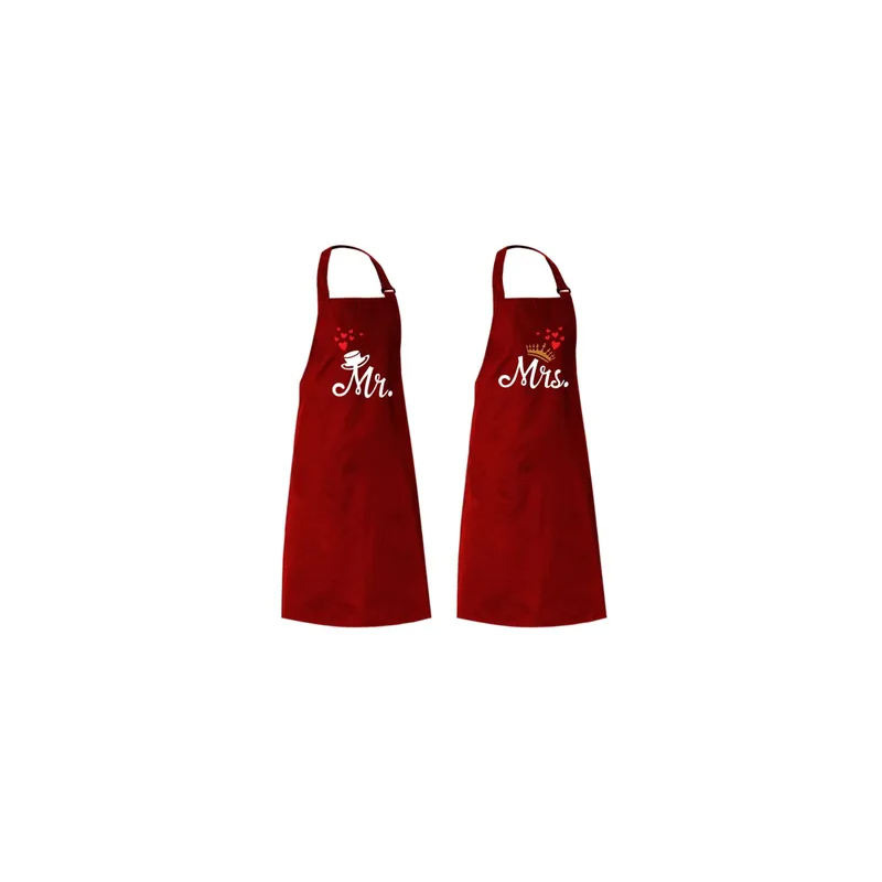 New Mr And Mrs Couple Red Apron