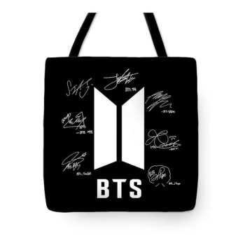 New choices of BTS Signature Canvas Tote Bag Casual Printed Tote Bag