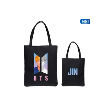 New choices of BTS JIN Canvas Tote Bag Casual Printed Tote Bag