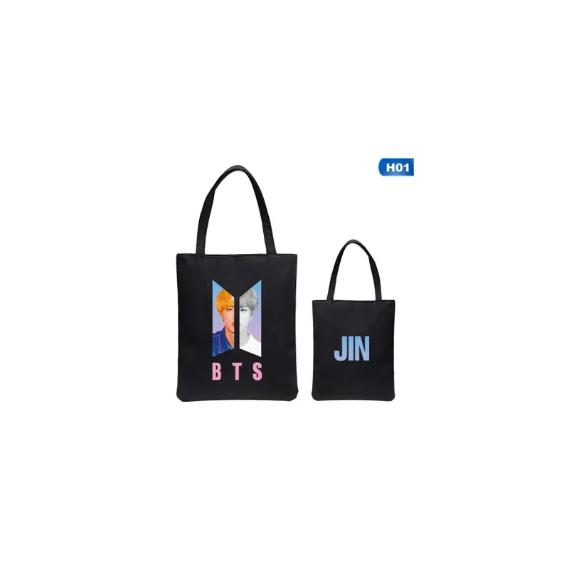 New choices of BTS JIN Canvas Tote Bag Casual Printed Tote Bag