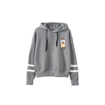 New Spring and autumn BT21 RJ Bulletproof BTS Hoodie top sweater for Unisex Adult Grey