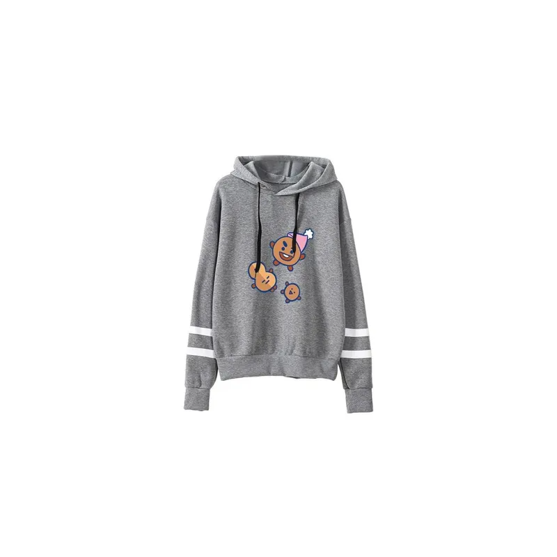 New spring and autumn BT21 Shooky Bulletproof Youth League BTS Unisex adult sweater hoodie Grey