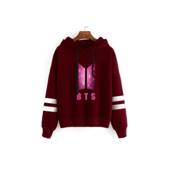 New spring and autumn group BTS Pink Logo sweater Top Hoodie for Unisex Adult