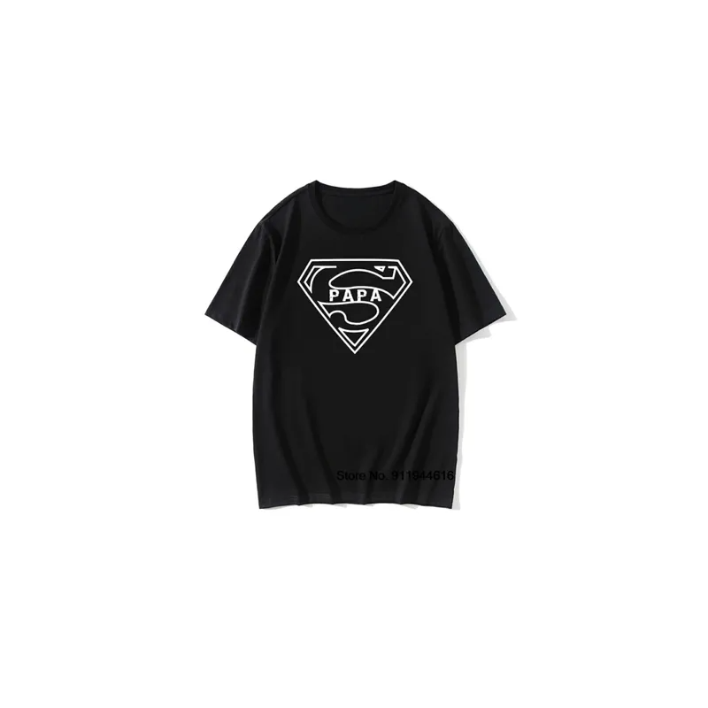 New Super Papa Fathers Day Gift 2022 Dads Funny Black T-shirt