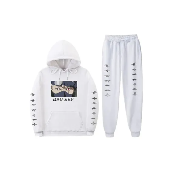 New Unisex adult Naruto Sweatshirt and Pants Anime Sportswear Sets Naruto Hoodie and Sweatpants 2 XL